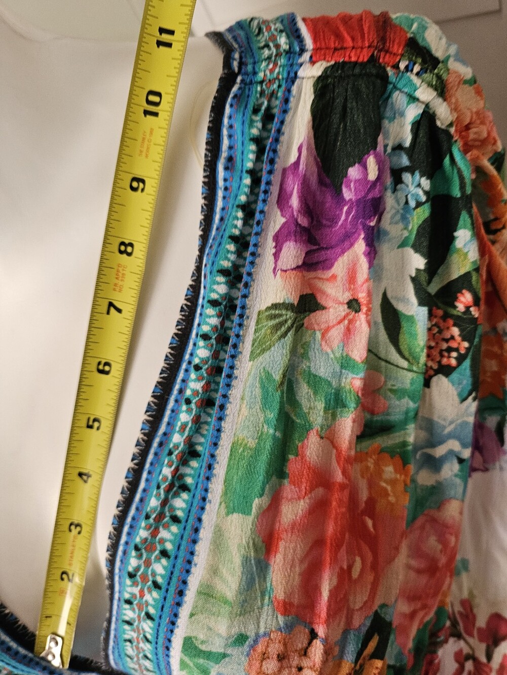 American Beauty Floral Boho Maxi Dress Size L New NWT Rayon Kimono Sleeve - Picture 11 of 11